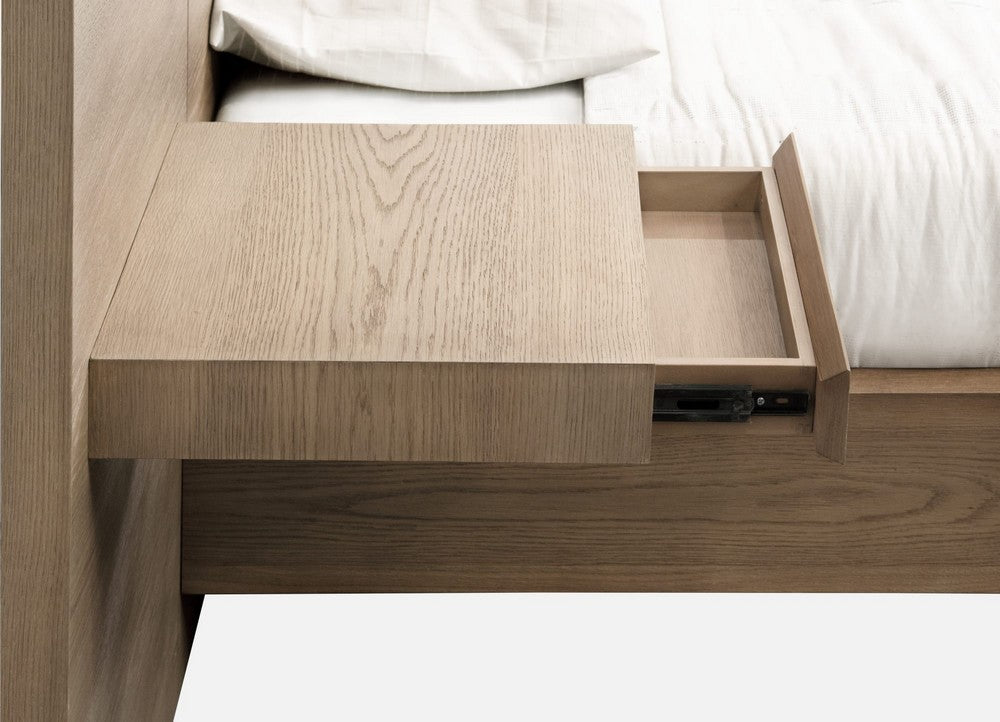 Modus Furniture - One Coastal Modern Full-size Live Edge Wall Bed with Floating Nightstands in Bisque - JVLHJ4 view 6