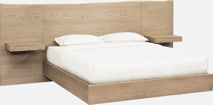 Modus Furniture - One Coastal Modern King-size Live Edge Wall Bed with Floating Nightstands in Bisque - JVLHJ7 view 1