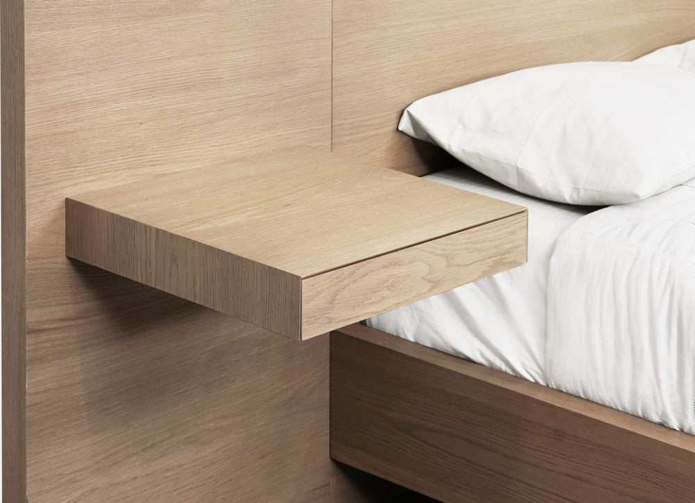 Modus Furniture - One Coastal Modern King-size Live Edge Wall Bed with Floating Nightstands in Bisque - JVLHJ7 view 5