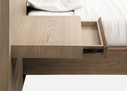 Modus Furniture - One Coastal Modern Queen-size Live Edge Wall Bed with Floating Nightstands in Bisque - JVLHJ5 view 5