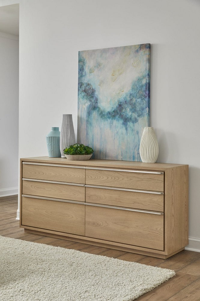 Modus Furniture - One Coastal Modern Six Drawer Dresser in Bisque - JVLH82 view 9