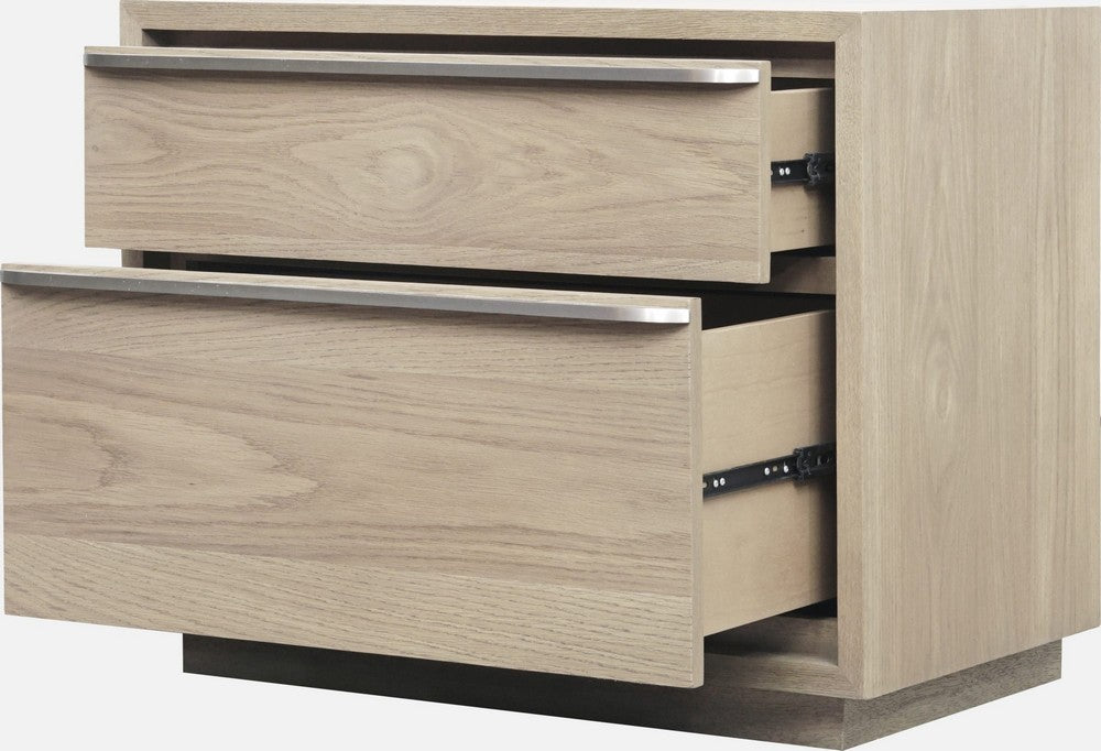 Modus Furniture - One Coastal Modern Two Drawer USB-Charging Nightstand in Bisque - JVLH81 view 3