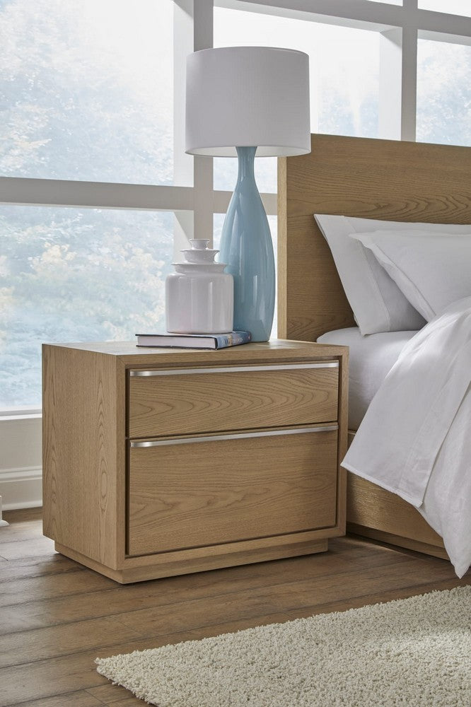 Modus Furniture - One Coastal Modern Two Drawer USB-Charging Nightstand in Bisque - JVLH81 view 9