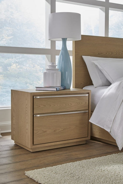 Modus Furniture - One Coastal Modern Two Drawer USB-Charging Nightstand in Bisque - JVLH81 view 9