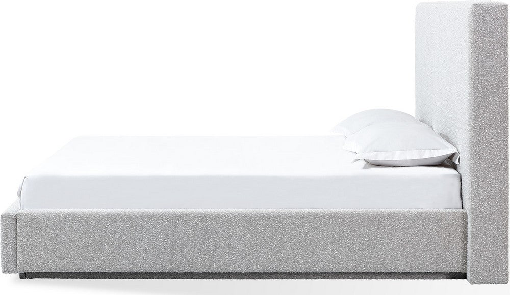Modus Furniture - One King-size Upholstered Platform Bed in Cotton Ball Boucle - JVNBH7 view 3