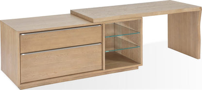 Modus Furniture - One Live Edge Edge Executive Desk in White Oak and Glass - JVLH12 view 1