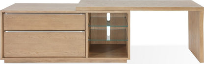 Modus Furniture - One Live Edge Edge Executive Desk in White Oak and Glass - JVLH12 view 2