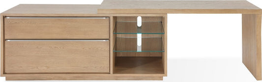 Modus Furniture - One Live Edge Edge Executive Desk in White Oak and Glass - JVLH12 view 2