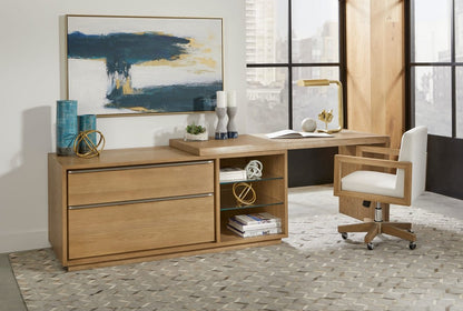 Modus Furniture - One Live Edge Edge Executive Desk in White Oak and Glass - JVLH12 view 6