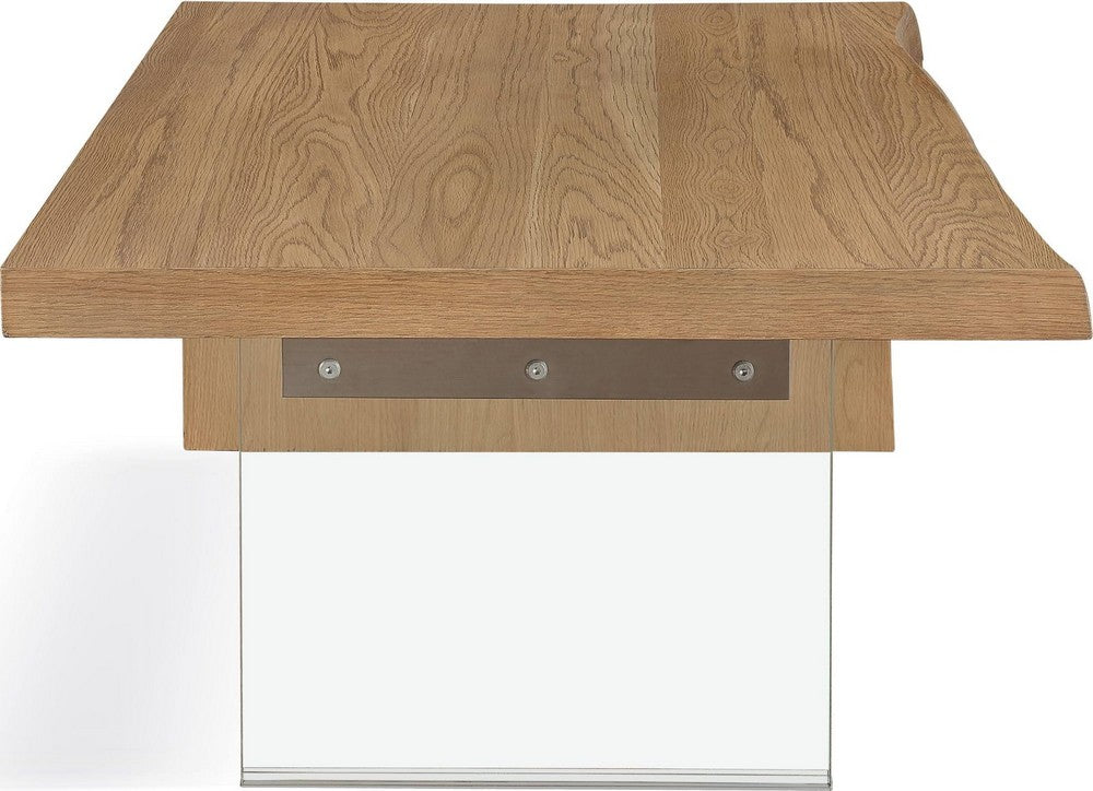 Modus Furniture - One Live-Edge White Oak and Glass Coffee Table in Bisque - JVLH21 view 3