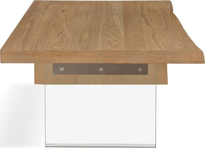 Modus Furniture - One Live-Edge White Oak and Glass Coffee Table in Bisque - JVLH21 view 3