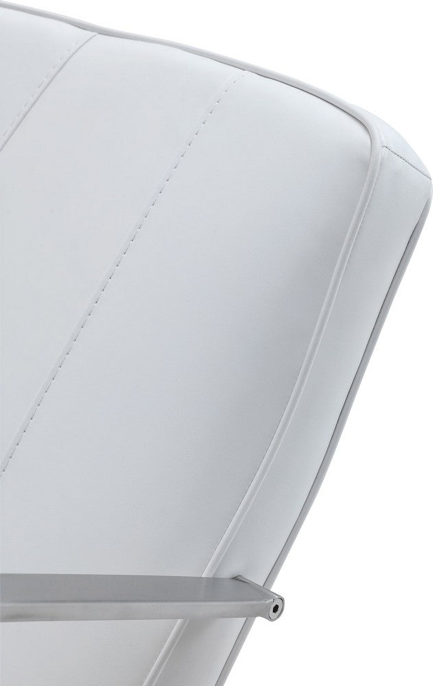 Modus Furniture - One Metal Frame Home Office Chair in Brushed Stainless Steel and White Leather - JVA417 view 4