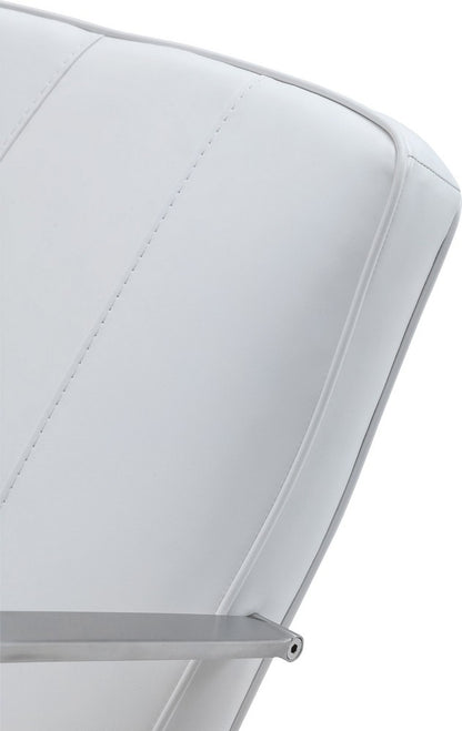 Modus Furniture - One Metal Frame Home Office Chair in Brushed Stainless Steel and White Leather - JVA417 view 4
