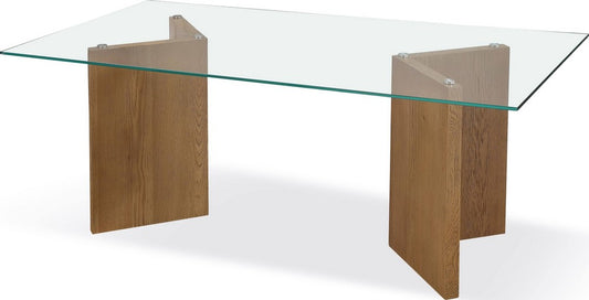 Modus Furniture - One Modern Coastal Glass Top Dining Table in White Oak - JVLH61 view 1