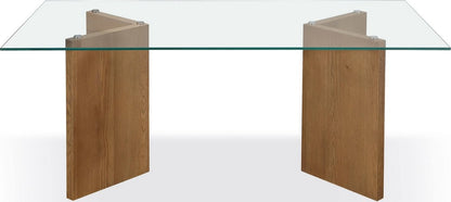 Modus Furniture - One Modern Coastal Glass Top Dining Table in White Oak - JVLH61 view 2