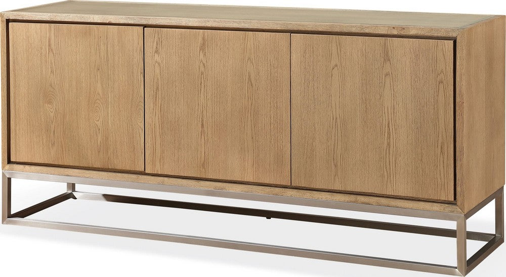 Modus Furniture - One Modern Coastal Metal Base Sideboard in White Oak and Brushed Stainless Steel - JVLH78G view 1