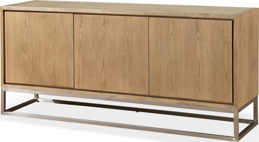 Modus Furniture - One Modern Coastal Metal Base Sideboard in White Oak and Brushed Stainless Steel - JVLH78G view 1