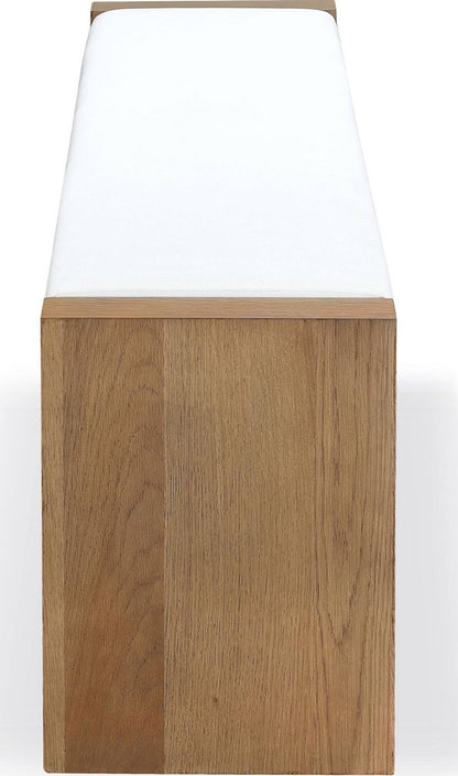 Modus Furniture - One Modern Coastal Slab Leg Upholstered Dining Bench in White Oak and White Pearl - JVLH71P view 3
