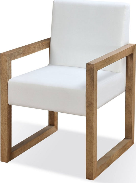 Modus Furniture - One Modern Coastal Sled Leg Upholstered Dining Arm Chair in White Pearl and Bisque - JVLH64_1 view 1