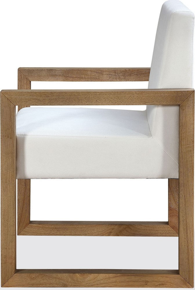 Modus Furniture - One Modern Coastal Sled Leg Upholstered Dining Arm Chair in White Pearl and Bisque Set of 2 - JVLH64_2 view 3