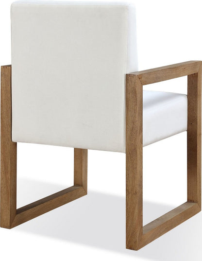 Modus Furniture - One Modern Coastal Sled Leg Upholstered Dining Arm Chair in White Pearl and Bisque Set of 2 - JVLH64_2 view 4