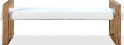 Modus Furniture - One Modern Coastal Sled Leg Upholstered Dining Bench in White Pearl and Bisque - JVLH71 view 2
