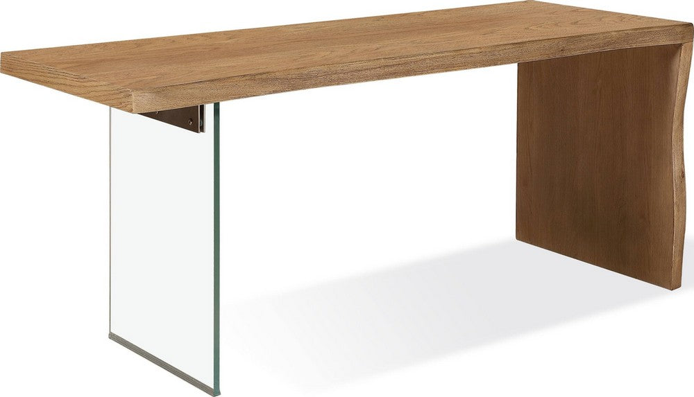 Modus Furniture - One Modern Coastal Writing Desk  in White Oak and Glass - JVLH11 view 1