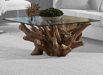 Modus Furniture - One Solid Teak Root Glass Top Coffee Table - JVHS21 view 1