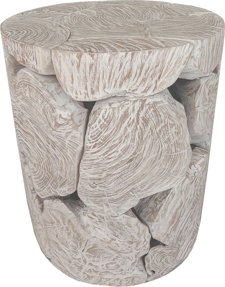 Modus Furniture - One Teak Slice Round End Table in Bleached Teak - JVHT22SR view 1