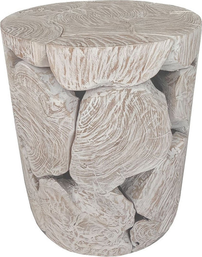 Modus Furniture - One Teak Slice Round End Table in Bleached Teak - JVHT22SR view 1