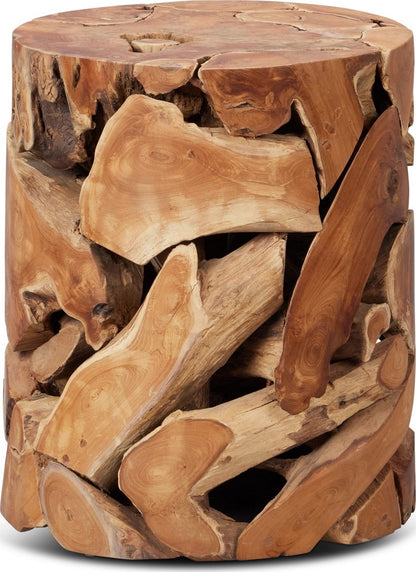Modus Furniture - One Teak Slice Round End Table in Warm Teak - JVHS22SR view 1