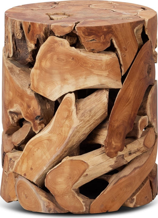 Modus Furniture - One Teak Slice Round End Table in Warm Teak - JVHS22SR view 1