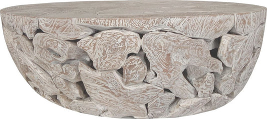Modus Furniture - One Teak Slice Solid Wood Coffee Table in Bleached Teak - JVHT21S view 1