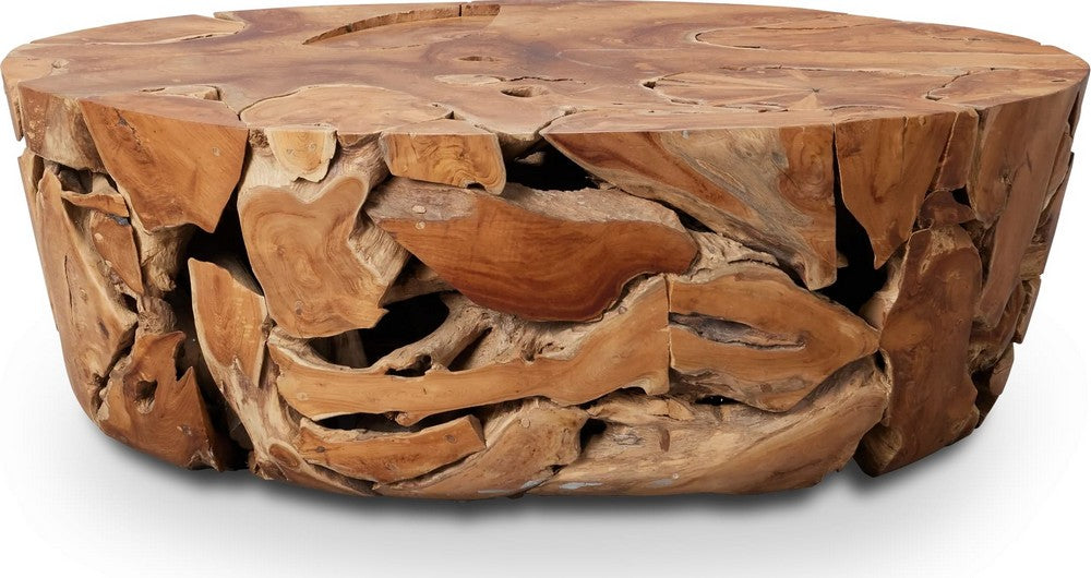 Modus Furniture - One Teak Slice Solid Wood Coffee Table in Warm Teak - JVHS21S view 1