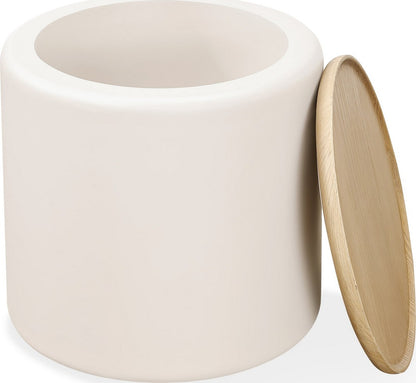 Modus Furniture - Oskar Lift Top Round End Table in Barley - QVUG22 view 1