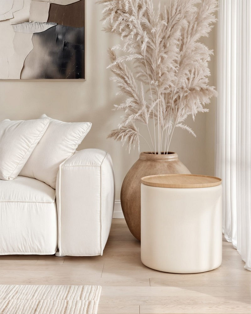 Modus Furniture - Oskar Lift Top Round End Table in Barley - QVUG22 view 5