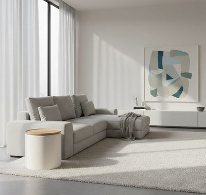 Modus Furniture - Oskar Lift Top Round End Table in Barley - QVUG22 view 7