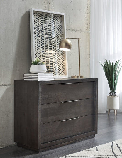 Modus Furniture - Oxford 3 Drawer Nightstand in Basalt Grey (2024) - AZU584BA view 3
