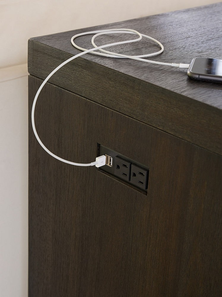 Modus Furniture - Oxford Gathering Table with USB/Power in Basalt Grey - AZU567 view 5