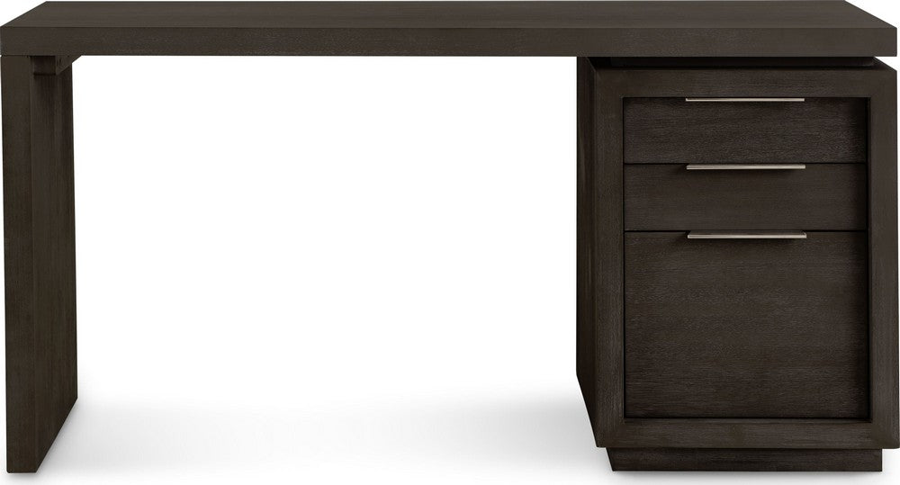 Modus Furniture - Oxford Single Pedestal Desk in Basalt Grey - AZU512 view 1