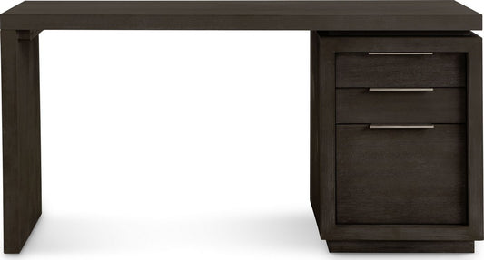 Modus Furniture - Oxford Single Pedestal Desk in Basalt Grey - AZU512 view 1