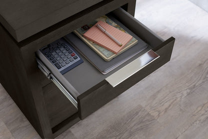Modus Furniture - Oxford Single Pedestal Desk in Basalt Grey - AZU512 view 3