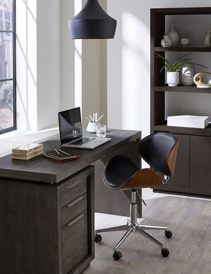 Modus Furniture - Oxford Single Pedestal Desk in Basalt Grey - AZU512 view 4