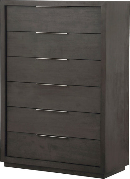 Modus Furniture - Oxford Six Drawer Chest in Basalt Grey (2024) - AZU584A view 1