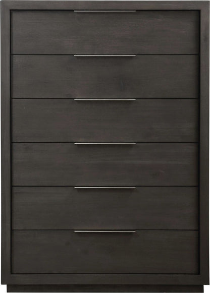 Modus Furniture - Oxford Six Drawer Chest in Basalt Grey (2024) - AZU584A view 2