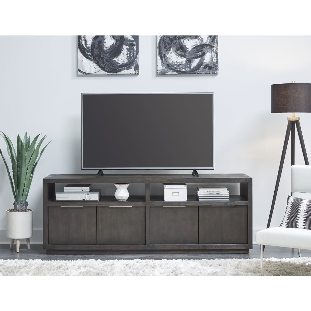Modus Furniture - Oxford Solid Wood 74in Media Console in Graphite - AZU5267 view 1