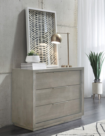 Modus Furniture - Oxford Three-Drawer Nightstand in Mineral (2024) - AZBX84BA view 3