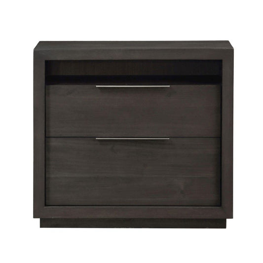 Modus Furniture - Oxford Two Drawer Nightstand in Basalt Grey - AZU581 veiw 1