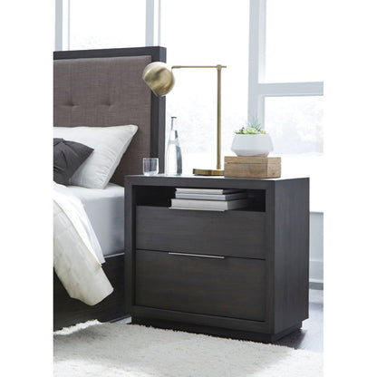 Modus Furniture - Oxford Two Drawer Nightstand in Basalt Grey - AZU581 veiw 2