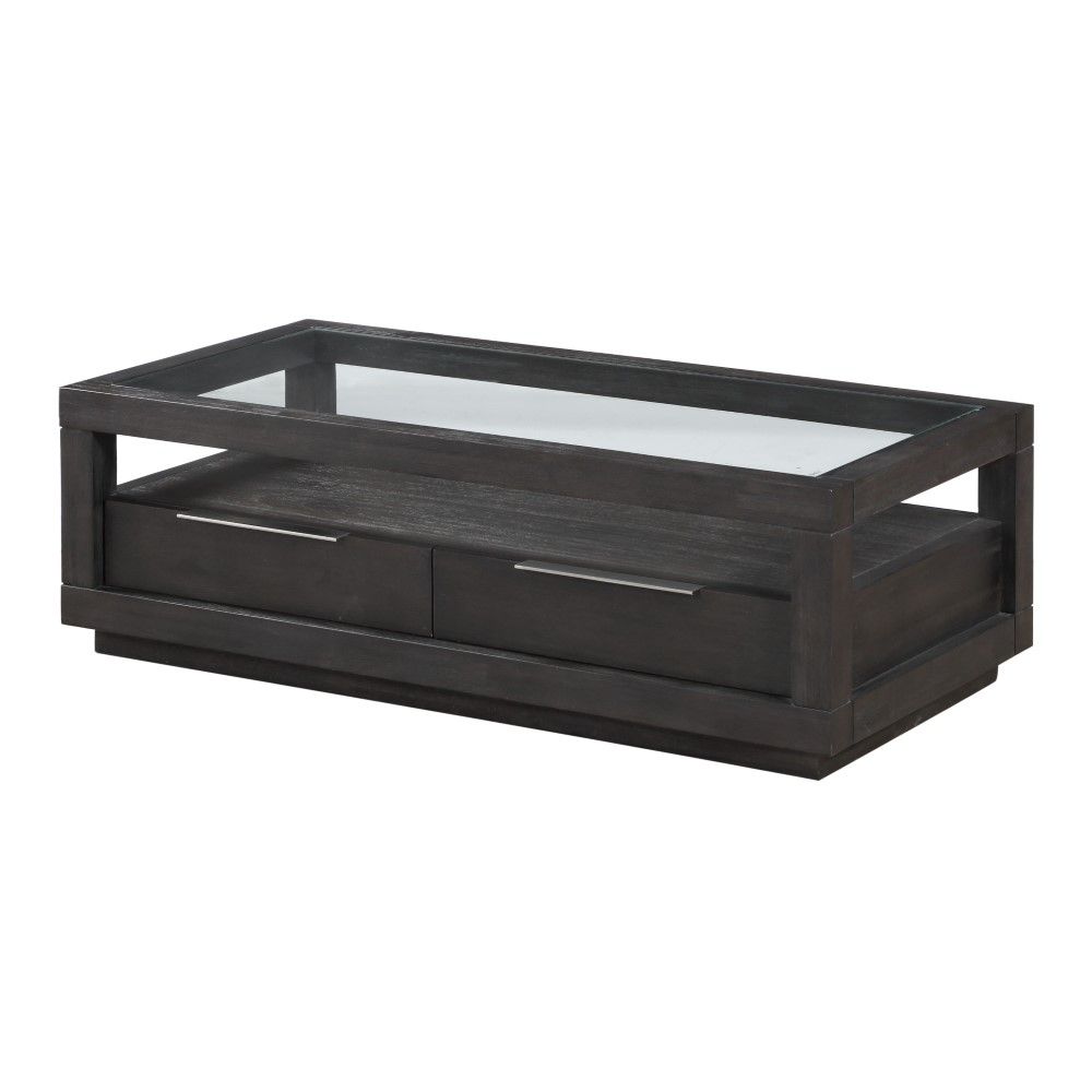 Modus Furniture - Oxford Two Drawer Rectangular Coffee Table in Basalt Grey - AZU521 veiw 1